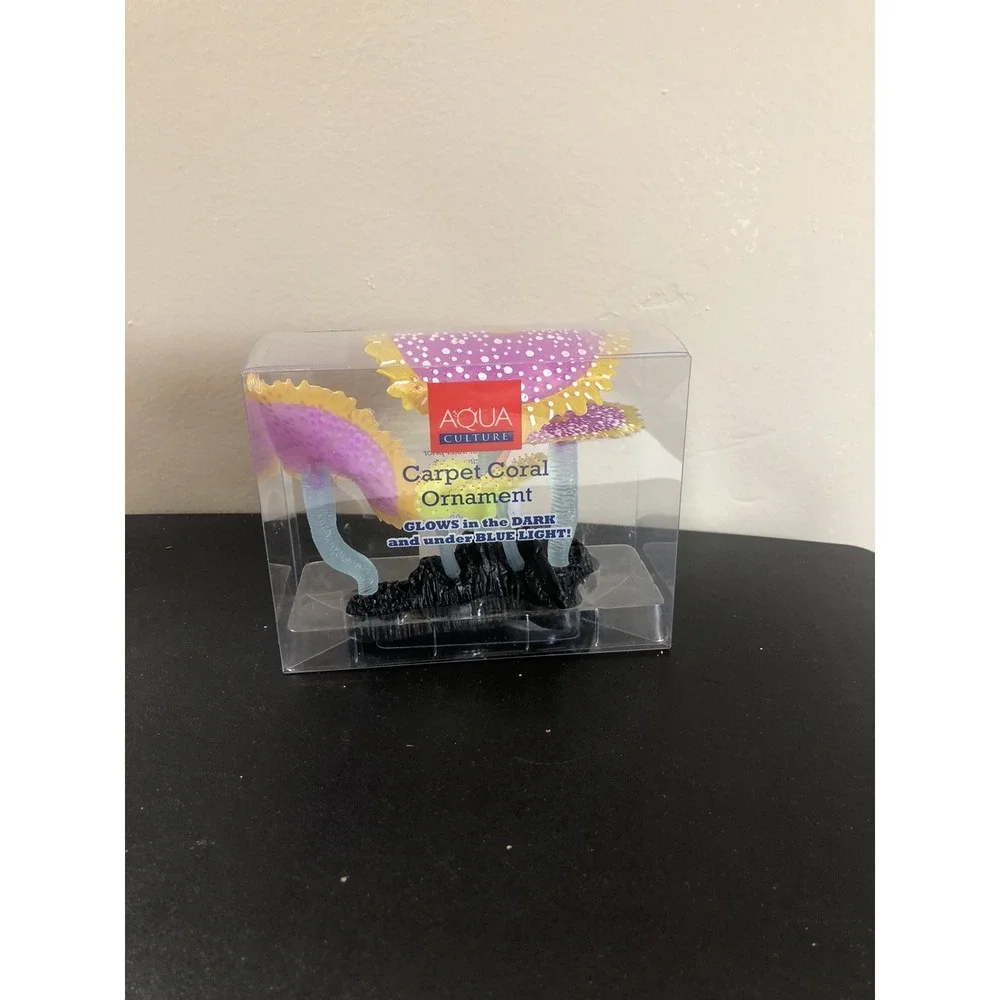 Silicone Glowing Aquarium Coral Decorations Pink Yellow Aqua Culture 1 Set NWT - Picture 2 of 13